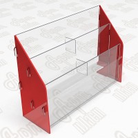Буклетница пластикова - 2 яруса-2 секції. Формат 1/3 А4 - 105x210мм
